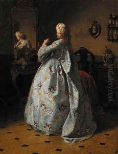 Admiring Her Attire by Friedrich Kraus