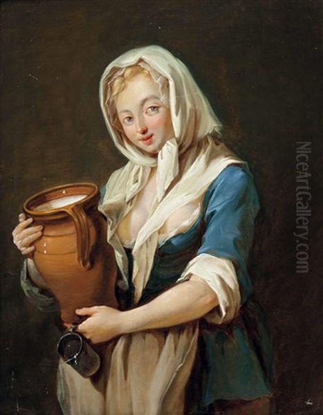 Junge Bauerin Mit Milchkrug - view 1