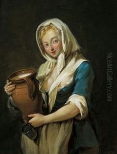 Das Madchen Mit Der Milchkanne by Georg Melchior Kraus