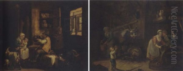 Peasants In The Interior Of A Barn - view 1