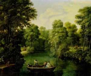 Kahnfahrt Auf Der Ilm Bei Weimar by Georg Melchior Kraus