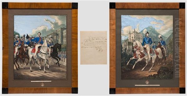 Gustav Wilhelm Kraus (1804 - 1852) - Vier Teilkolorierte Lithografien Mit Portraits Des Bayerischen Konigshauses - view 1
