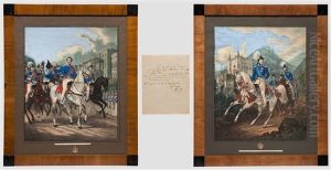 Gustav Wilhelm Kraus (1804 - 1852) - Vier Teilkolorierte Lithografien Mit Portraits Des Bayerischen Konigshauses by Gustav Wilhelm Kraus