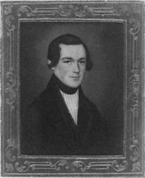 A Gentleman In Dark Brown Coat, Black Waistcoat, Stock And White Shirt - view 1