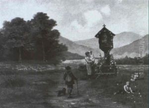Sommertag In Einem Alpental by Gustave Adolf Krausche