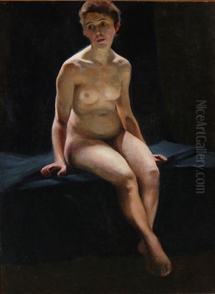 Study Of A Seated Female Nude - view 1