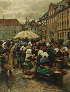Scene From The Fish Market At Gl. Strand In Copenhagen