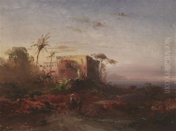 An Der Libanesischen Kuste (+ Reisende Auf Ihre Mauleseln An Der Bucht Vor Salerno (?); 2 Works) - view 1