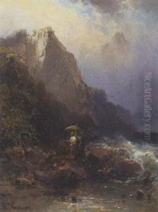 Waldweg Auf Der Insel Rugen by Franz Emil Krause