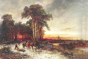 Jager Mit Ihrer Beute Am Rande Einer Schottischen Moorlandschaft