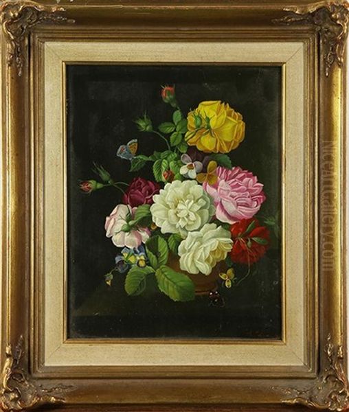 Floral Bouquet With Butterflies - view 1