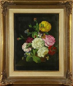 Floral Bouquet With Butterflies by Lina Krause