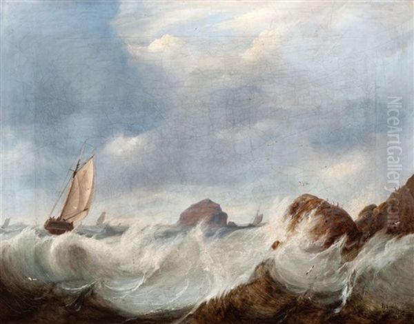 Sailing Ship On Stormy Seas - view 1