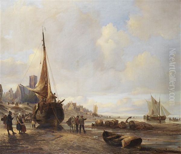 Fishing Folk On The Seashore - view 1
