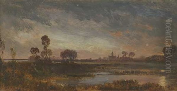 Weite Seenlandschaft Im Abendrot - view 1
