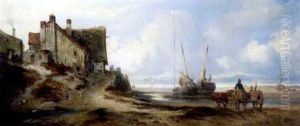 Heimkehrende Fischerboote Am Strand Im Fruhen Morgenlicht by Wilhelm August Leopold Christian Krause