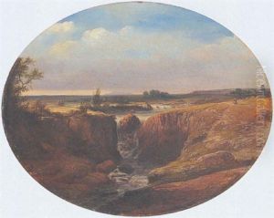 Flusslandschaft (isar-niederung?) by Wilhelm August Leopold Christian Krause