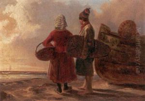 Fischerpaar Am Helgolander Strand