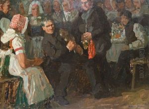 Musikanten Auf Dem Dorffest by William Krause