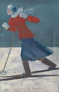 Skier by Aleksei Ilych Kravchenko