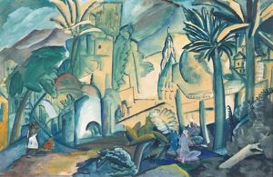 Landscape With Palm Trees, India by Aleksei Ilych Kravchenko