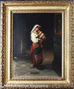 Gypsy Woman And Child In A Church