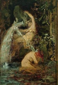 Zwei Badende Madchen (study) by Wilhelm Kray