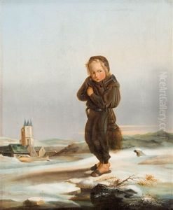 Petite Fille Dans Un Paysage D"hiver Petite Fille Dans Un Paysage D"hiver