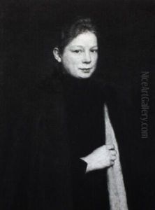 Portrait Einer Jungen Rotblonden Frau by Johannes Cathrine Krebs