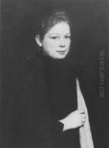 Portrait Einer Jungen Rotblonden Frau by Johannes Cathrine Krebs