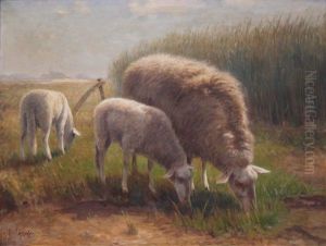 Ooi Met Lammetjes In Lentelanschap by Fedor Van Kregten