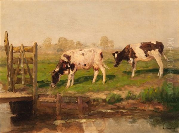 Two Cows By The Edge Of A Ditch - view 1