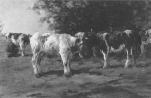 Koeien In Een Landschap by Fedor Van Kregten