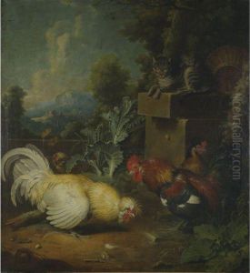 Roosters And Cats by Jacob Samuel Beck