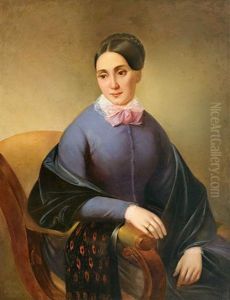 Portrait Einer Jungen Frau Im Armlehnstuhl