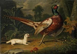 Waldlandschaft Mit Einem Fasan Und Einem Wiesel by Jacob Samuel Beck