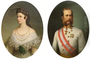 Portraits Of Emperor Franz Joeseph I Of Austria And Empress Elizabeth by Friedrich Krepp