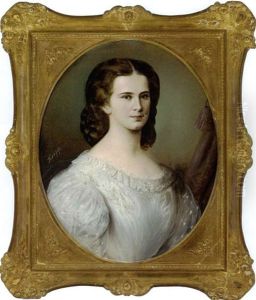 Portrait Der Kaiserin Elisabeth Von Osterreich Im Weissen Kleid Portrait Der Kaiserin Elisabeth Von Osterreich Im Weissen Kleid