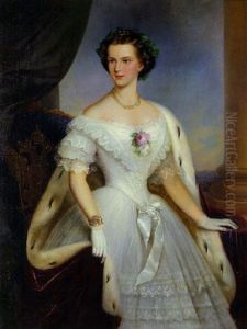 Portrat Kaiserin Elisabeth Von Osterreich Im Alter Von 16 Jahren Mit Efeukranz Im Haar