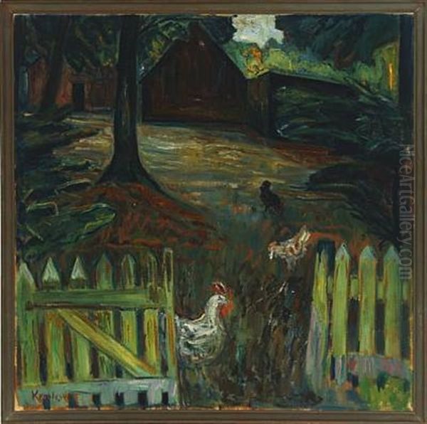 Farmyard With Hens - view 1