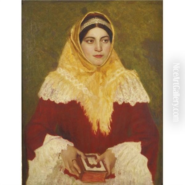 Portrait Of A Jewish Woman Holding A Prayer Book - view 1