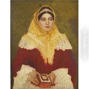 Portrait Of A Jewish Woman Holding A Prayer Book