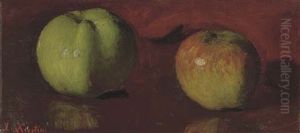 A Study Of Apples (+ A Wooded Path, Oil On Panel; 2 Works)
