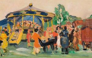 Auf Dem Rummelplatz by Frieda Kretschmann Winckelmann