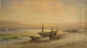Two Boats Ashore by John Augustus Beck
