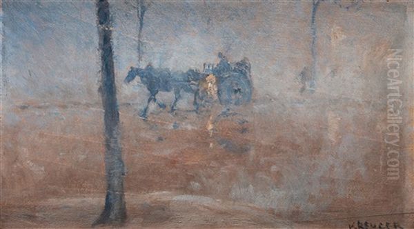 Horse And Carriage In Rain, Paris - view 1