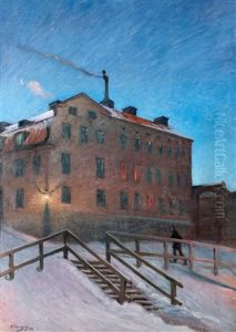Gammalt Hus I Katarina (old House In Katarina, Street Scene From Stockholm) by Nils Kreuger