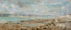 Franskt Kustlandskap Med Segelbatar by Julia Beck