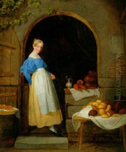 A Young Woman Selling Bread