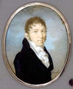 A Young Gentleman, In Blue Coat, White Waistcoat And Frilled Cravat